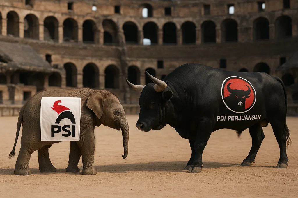gladiator-gajah-kecil-vs-banteng-sepuh